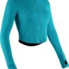 CADMUS Women's Workout Long Sleeve Shirts Crop Tops Running Shirt Athletic Gym Thermal Winter Warm