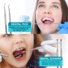 Dental Tools, 6 Pack Teeth Cleaning Tools Stainless Steel Dental Scraper, Pick Hygiene Set with Mouth Mirror, Tweezer for Dentist, Personal Using, Pets - Teeth Cleaning Kit - Dental Cleaning Kit