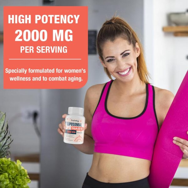 2000MG Liposomal NAD+ for Women, NAD+ Supplement, with Ashwagandha, Maca, Black Cohosh & Ginkgo Biloba, Max Absorption, NAD Plus - Menopause, Cognitive Clarity, Energy, Aging Defense, 360 Capsules
