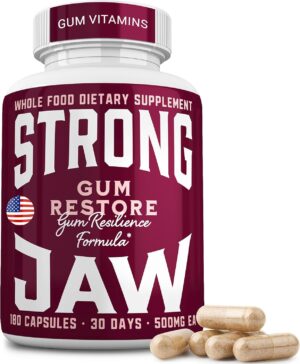 Gum Restore Supports Gum Repair for Receding Gums Treatment, Inflamed Gums & Gum Recession Treatment, Gum Restore Gum Health Supplements Gum Regrowth, Made in USA, 180 Capsules 1 Month Supply, Non-GMO