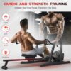 Compact Home Gym, Foldable Rowing Machines for Home, Strength Training with Pull Up Station, Power Rack, Dip Station for Full Body Home Workout