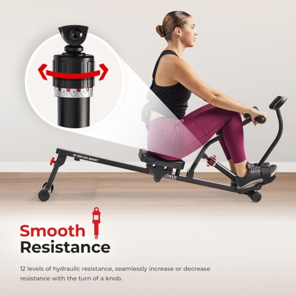 71nUebUZx9L._AC_SL1500_.jpg Sunny Health & Fitness Compact Adjustable Rowing Machine with 12 Levels of Resistance for Complete Body Workouts and Optional Free SunnyFit App Enhanced Connectivity