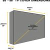 KHOMO GEAR Outdoor TV Cover Universal Weatherproof Protector for 55-58 Inch TV - Fits Most Mounts & Brackets, Grey