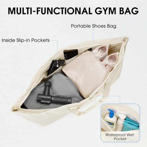 sportsnew Large Yoga Mat Bag with Shoes Compartment and Wet Pocket Ladies Pilates Gym Tote Bag with Yoga Mat Holder Strap for Women Men Workout Carrier Stuff Accessories