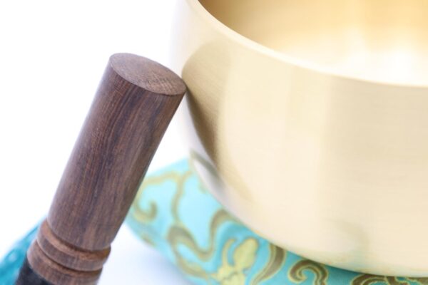 Tibetan Singing Bowl Set, Golden Master Bell Metal Grade, 6 Inches Pure Tone, Very Easy to Sing for Meditation Sound Chakra Yoga Healing, The Be Quiet Bowl by Circle Up (Mallet & Cushion Included)