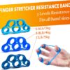 Grip Strength Trainer 7 Pack Adjustable, Finger Stretcher Resistance Extensor Bands, Finger Exerciser, Hand Gripper Strength Ring & Stress Ball