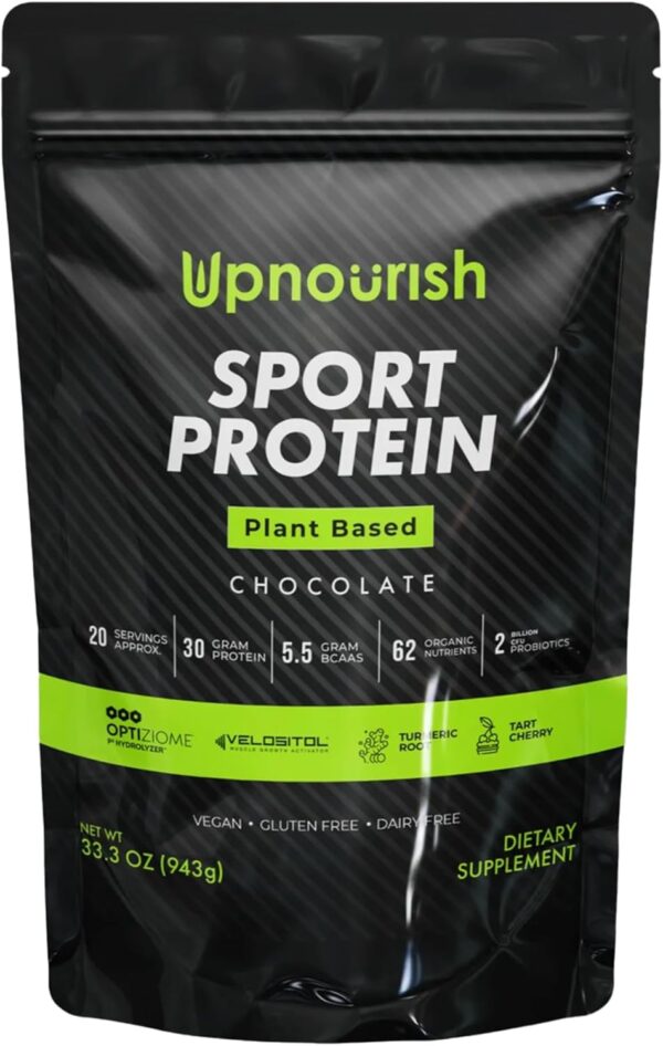 Vegan Sport Protein Powder Chocolate 20 servings – 30g Plant Based Protein, VELOSITOL, BCAAs, Organic Greens & Fruits, Probiotics, Tart Cherry for Post Workout Recovery, Inform Sports Certified Keto