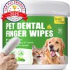 Pet Teeth Cleaning Wipes for Dogs & Cats, Pet Dental Finger Wipes for Dogs, No-Rinse Dog Toothbrush Toothpaste to Reduce Plaque & Tartar, Disposable Dog Tooth Brushing Kit - Mint Flavor - 50 Count