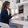 SOUNDANCE Laptop Stand, Aluminum Computer Riser, Ergonomic Laptops Elevator for Desk, Metal Holder Compatible with 10 to 15.6 Inches Notebook Computer, Gold Pink
