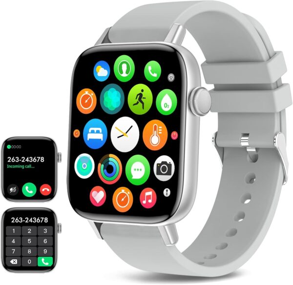 Smart Watch for iPhone/Android Phones (Answer/Make Calls) - 1.9" HD Screen Fitness Tracker : Heart Rate/Sleep Monitor/Pedometer/Calories, Multiple Sports Modes, Waterproof SmartWatch for Men Women