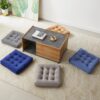 Quilmfoam Meditation Floor Pillow Cushions for Adults Kids, Large Square Double-Side Corduroy Floor Pillows Seat Cushion, for Yoga Living Room Tatami Home Decor, 1 Pack, Light Grey, 22x22x4 Inch