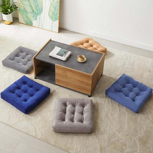 Quilmfoam Meditation Floor Pillow Cushions for Adults Kids, Large Square Double-Side Corduroy Floor Pillows Seat Cushion, for Yoga Living Room Tatami Home Decor, 1 Pack, Light Grey, 22x22x4 Inch