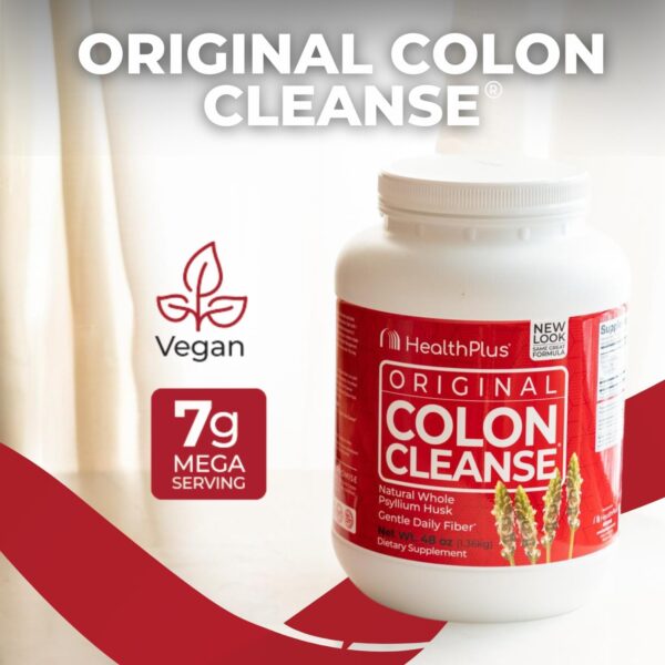 Health Plus Colon Cleanse Digestive Support | All Natural Daily Fiber for Toxin Elimination To Reduce Bloating | Supports Heart Health | 48 Ounces, 194 Servings