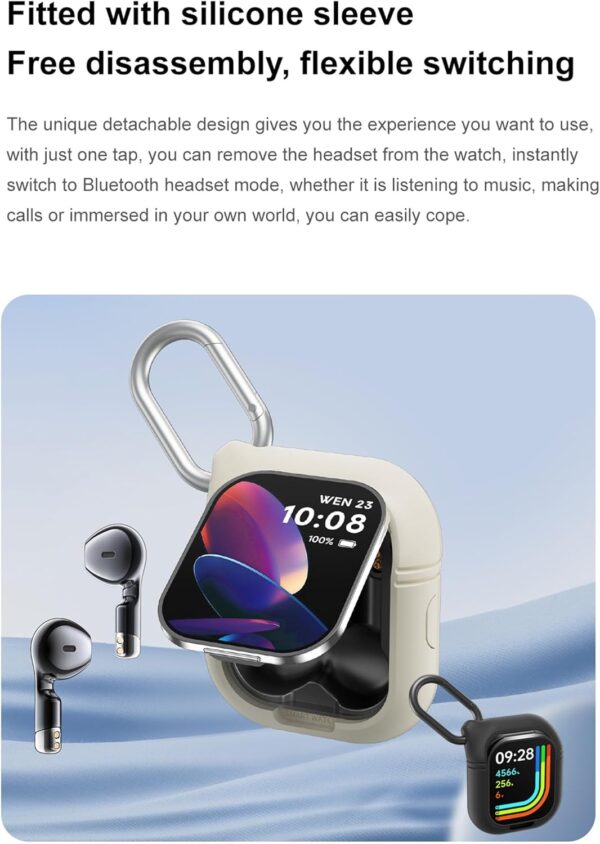 Smart Watch for Men with Earbuds Men Watches Blood Pressure Monitor Heart Rate Monitor Make/Answer Call Bluetooth Earphones Fitness Tracker Outdoor Sports Pedometer Calories Step Counter Waterproof