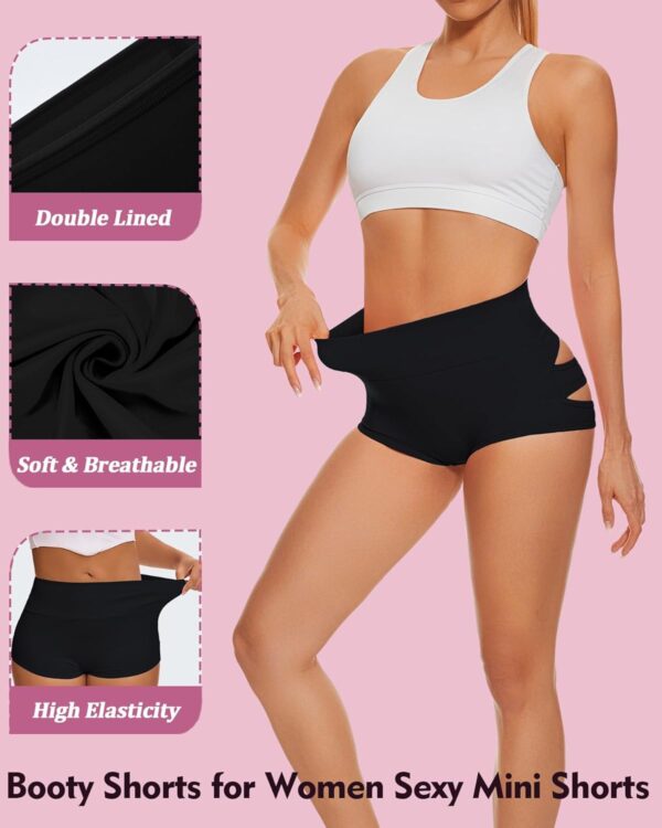Scrunch Booty Shorts for Women V Back High Waisted Yoga Shorts Cut Out Rave Bottoms Butt Lifting Short Mini Hot Pants