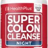 Health Plus Super Colon Cleanse Night Formula Digestive Support | Constipation Relief to Reduce Bloating with Probiotics and Valerian Root for Sleep | More than 1 Cleanse, 60 Capsules