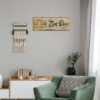 The Zen Den Lotus Wood Sign 15.75 x 5.9 Inch Lotus Yoga Wooden Hanging Wall Sign with Hooks Meditation Home Decor for Yoga Studio Bathroom Bedroom Spiritual Room Decoration(Light Yellow)