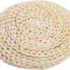 1Pc Round Handmade Straw Weaving Cushion Tatami Floor Pillow for Yoga Meditation and Worship Soft Hand-Woven Seat Mat for Home Decor