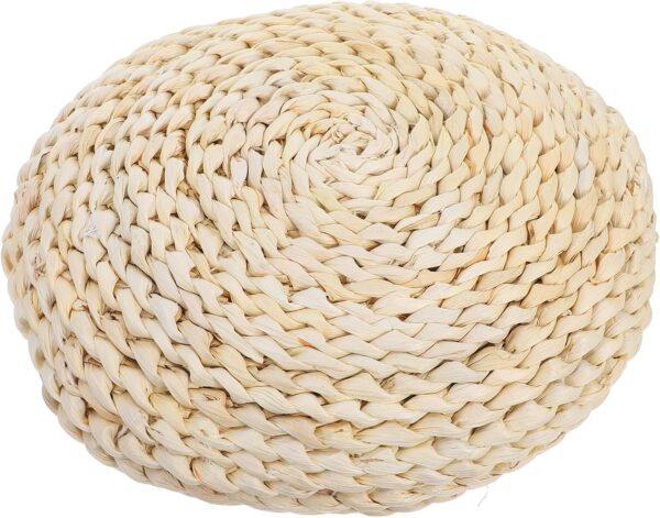 1Pc Round Handmade Straw Weaving Cushion Tatami Floor Pillow for Yoga Meditation and Worship Soft Hand-Woven Seat Mat for Home Decor