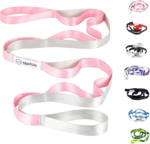 Stretching Strap Yoga Strap for Physical Therapy,10 Loops Yoga Straps for Stretching,Non-Elastic Stretch Strap for Pilates, Flexibility, Exercise, Stretch Band Women Men