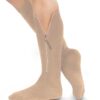Vive Zipper Compression Socks Medical for Men & Women - 15-20 mmHg Knee High Stockings for Varicose Veins, Recovery, Edema, Post-Surgery Support - Elastic & Comfortable - Easy On for Elderly