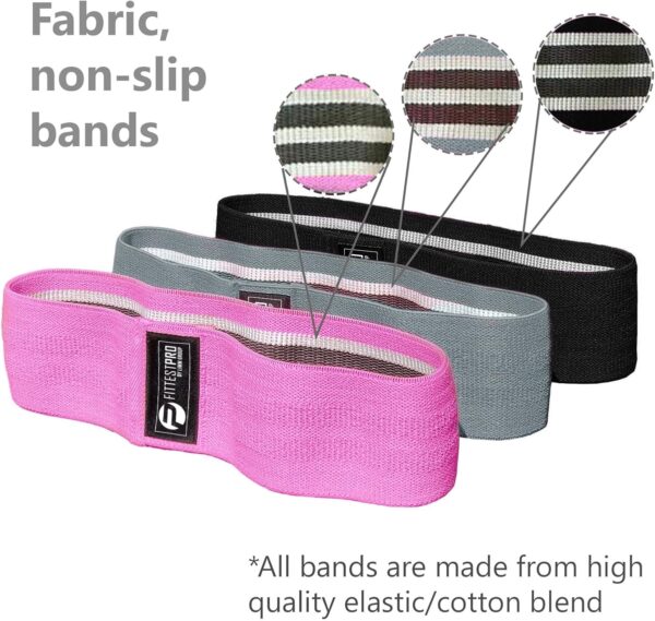 Fittest Pro by Limm Resistance Bands for Legs and Butt, Fabric Exercise Loop Bands Yoga, Pilates, Rehab, Fitness and Home Workout, Strength Bands for Booty