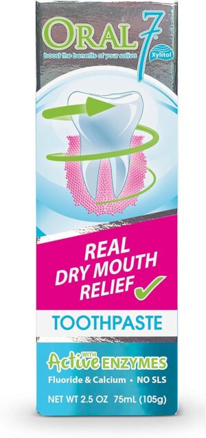 Dry Mouth Toothpaste Containing Enzymes with Xylitol, Moisturizing and Teeth Whitening Toothpaste, Promotes Gum Health and Fresh Breath, Oral Care and Dry Mouth Products 2.5oz (2 Pack)