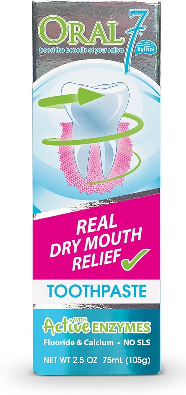 Dry Mouth Toothpaste Containing Enzymes with Xylitol, Moisturizing and Teeth Whitening Toothpaste, Promotes Gum Health and Fresh Breath, Oral Care and Dry Mouth Products 2.5oz (2 Pack)