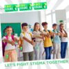 Yinkin End the Stigma Mental Health Awareness Key Chains Inspirational Gifts Green Ribbon Jewelry for Men Women Support