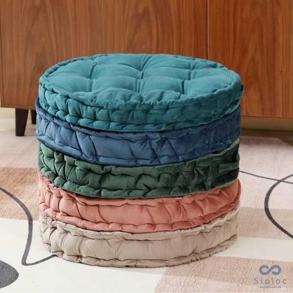Sioloc Round Floor Pillows,Seating Cushion Floor Pillow Seating for Adults & Kids Bedroom,Thick Meditation Pillows Floor Cushion for Chair Sofa Yoga(Navy,23''X23'')