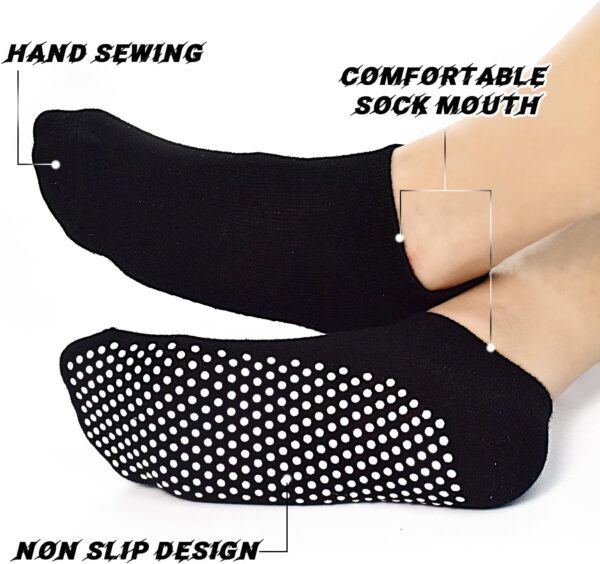 SkiBeaut Yoga Grips Non Slip Socks Pilates Anti Skid Sticky Grippers Ballet Barre Socks for Women 3 Pairs