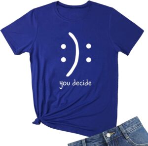 BLACKMYTH Women's T-Shirts Cotton Funny Graphic Design Casual Short Sleeve Top Tees
