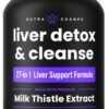 NutraChamps Liver Cleanse Detox & Repair Formula, 20+ Herbs: Milk Thistle Extract with Silymarin, Artichoke, Dandelion, Chicory Root Powder, Liver Support Pills Supplement, 60 Capsules