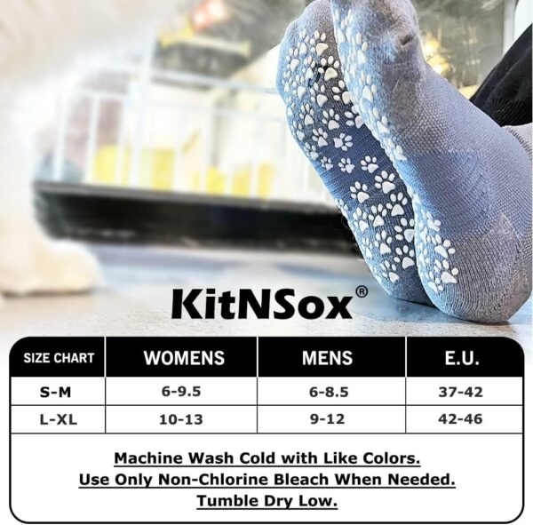 KitNSox 2 Pack Non Slip Grip Yoga Socks for Men Women, Non Skid Cushioned Hospital Maternity Ballet Pilates Floor Dance Socks