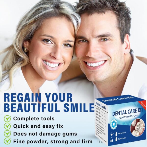 Tooth Repair Kit, Temporary Teeth Replacement Kit, Zinc Oxide Eugenol Cement Dental Kit for Broken Chipped Teeth, Missing Teeth, Crown Fillings & Bridges, Improving Smile 4pcs