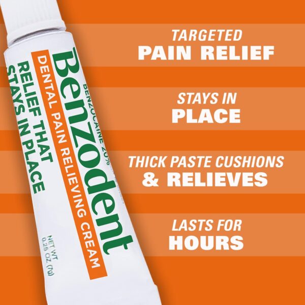 Benzodent Dental Pain Relieving Cream Topical Anesthetic, No Artificial Color & Flavors