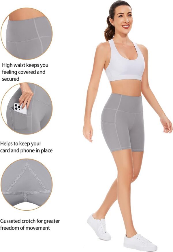 Custer's Night High Waist Out Pocket Yoga Short Tummy Control Workout Running 4 Way Stretch Yoga Leggings