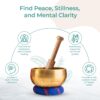 Ohm Store Tibetan Singing Bowl Set — Meditation Sound Bowl Handcrafted in Nepal for Yoga, Chakra Healing, Mindfulness, and Stress Relief — Unique Spiritual Gifts for Women and Men