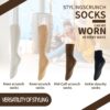 Grip Pilates Socks for Women,4 Pack Long Scrunch Socks, Non-slip Knee High Slouch Yoga Socks,Girl Crew Sticky Socks