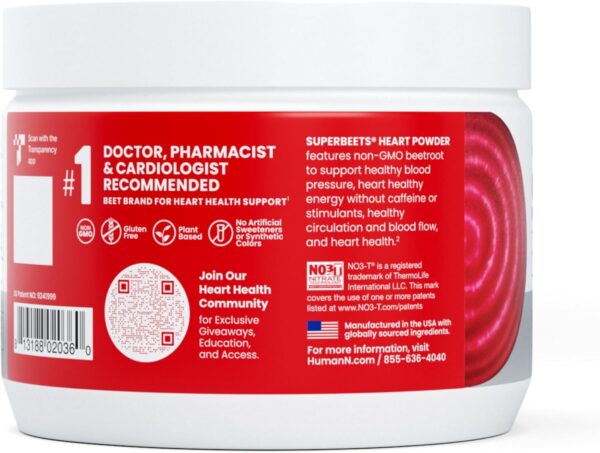 humanN SuperBeets Beet Root Powder - Non-GMO Beetroot Superfood - Nitric Oxide Supplement for Heart Health, Circulation & Blood Pressure Support - Black Cherry, 30 Servings