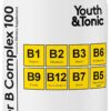 Youth & Tonic Super B Complex for Clear Mind & Healthy Energy Metabolism | Mental Focus Stress Tiredness B 100 | Support for Nervous System Vitamin B Complex