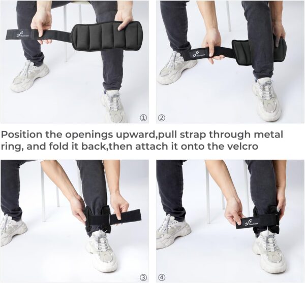 Sportneer Adjustable Ankle Weights 1 Pair 2 4 6 8 10 Lbs Leg Weight Straps for Women Men, Weighted Ankle Weights Set for Gym,Fitness, Workout,Walking, Jogging,1-5 lbs Each Ankle, 1 Pair 2-10 lbs