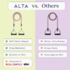 ALTA 'Never-Snap' Exercise Bands with Handles for Women - Full Kit Resistance Bands for Working Out with Handles, Resistance Tubes, Ankle Straps, Door Anchor, Fabric + Rubber Workout Bands Resistance