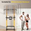 SogesHome Power Tower Pull Up Bar and Dip Stand,10 Adjustable Height Assistive Trainer Dip Station,Multi-Function Strength Training Fitness Workout Station for Home Gym Fitness Equipment，Capacity 500LBS