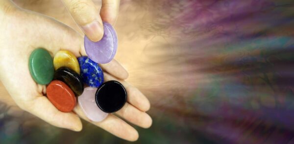 Chakra Stones 8 PCS Kit, Oval Shape, Tumbled & Polished, for Use in Grounding Balancing Soothing Meditation Reiki or as Worry Stones, Hot Spa Rock & Massage (8-pcs Chakra Stones)