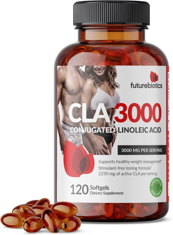 Futurebiotics CLA 3000 Extra High Potency - Non-Stimulating Conjugated Linoleic Acid, Non GMO, 120 Softgels