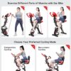 pooboo Folding Exercise Bike, Foldable Fitness Stationary Bike Machine, Upright Indoor Cycling Bike, Magnetic X-Bike with 8-Level Adjustable Resistance, Bottle Holder & Back Support Cushion for Home Gym Workout