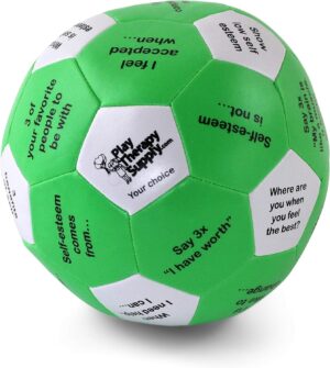 Self Esteem Thumball: Six Inch, Green/White, Foam, Vinyl, 1 Set, 1 Item, 1 Piece, 5.6 Ounces, Ages 8-Adult, Group Activity for Self Esteem Building