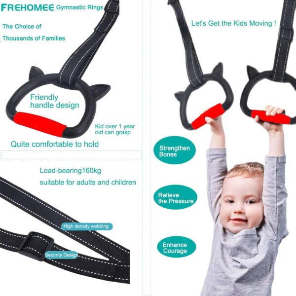 Professional Gymnastic Rings,Both for Adults and Kids,Support 440lbs/1600lbs,Home Fitness Equipment,Indoor and Outdoor Pull-up Bar for Stretching and Height Increase