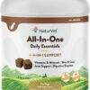 NaturVet All-in-One Dog Supplement - for Joint Support, Digestion, Skin, Coat Care – Dog Multivitamins with Minerals, Omega-3, 6, 9 – Wheat-Free Vitamins for Dogs – 240 Soft Chews